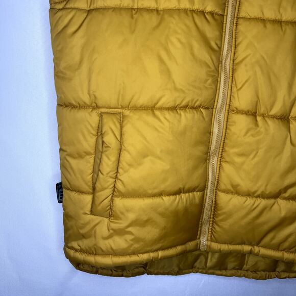 Koman Puffer Vest Mustard Yellow Full Zip Pocket Size Medium - Picture 3 of 13